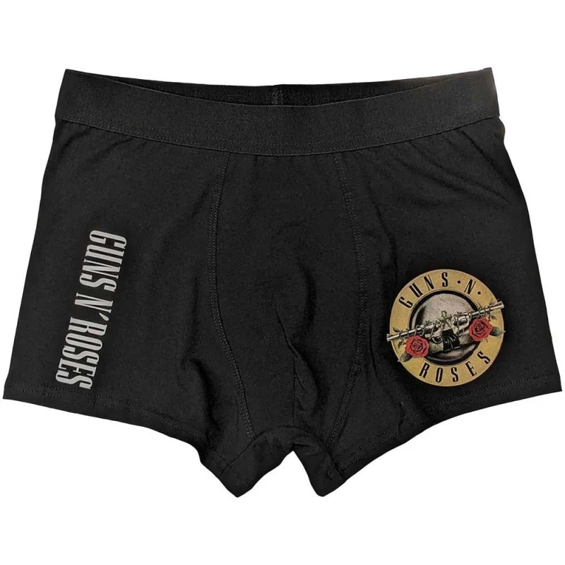 Image of Guns N' Roses Guns N Roses Men Classic Band Logo Boxer Shorts in Black Size: Medium Black M Male 5056737213560