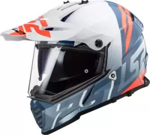 Image of LS2 MX436 Pioneer Evo Evolve Motocross Helmet, white-blue, Size S, white-blue, Size S