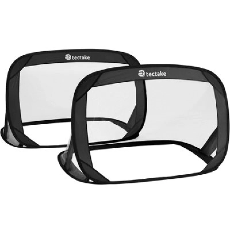 Image of Tectake Football Goals - Pop-Up Set Of 2, Including Pegs And Carry Bag - Black