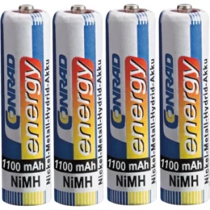 Image of Conrad Energy 251111 AAA Rechargeable battery x4 NiMH 1100 mAh 1.2V