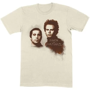 Image of Simon & Garfunkel - Faces Unisex Medium T-Shirt - Neutral