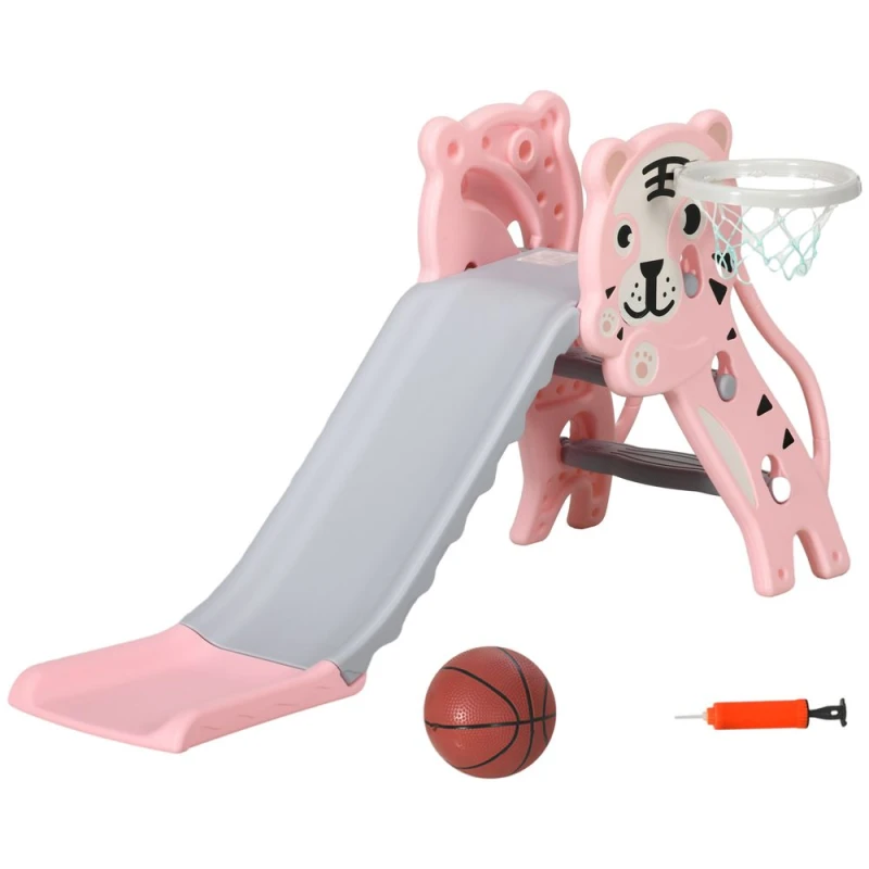 Image of Aiyaplay Kids Slide With Basketball Hoop, Basketball, For 18-36 Months, Pink 331-043V00PK