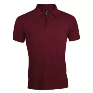 Image of SOLs Mens Prime Pique Plain Short Sleeve Polo Shirt (M) (Burgundy)