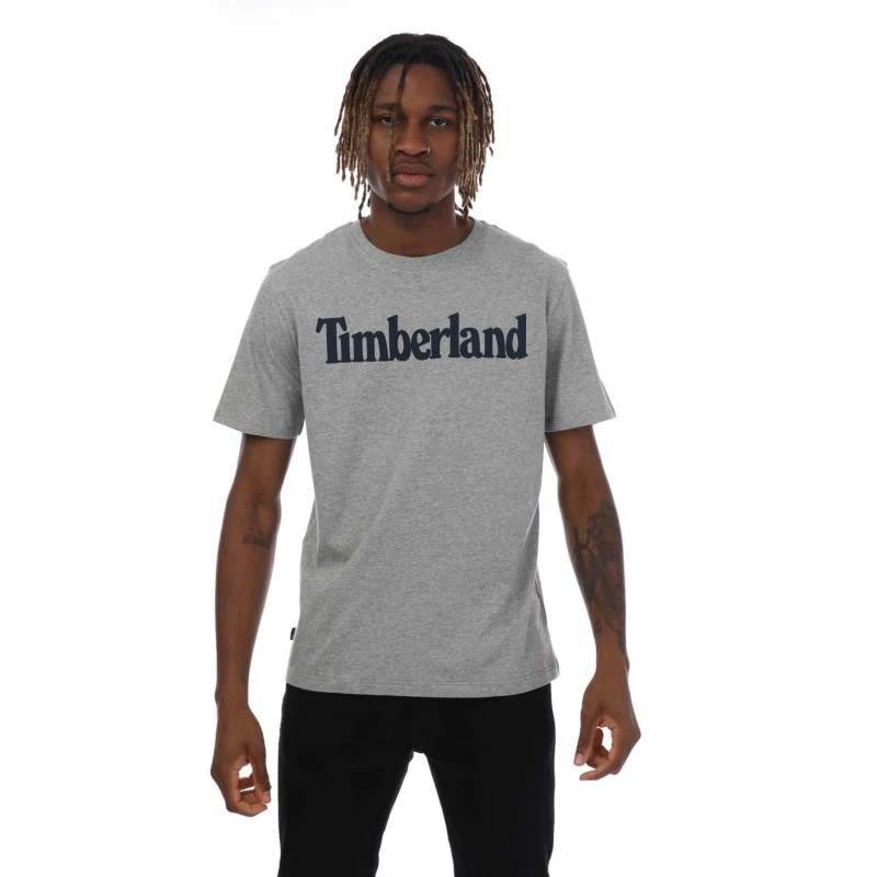 Image of Timberland Northwood Wordmark Logo T-Shirt - Grey Grey S