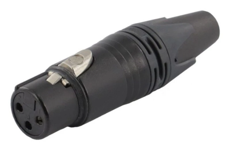 Image of Equip 3-Pole female cable connector. Black