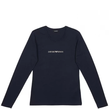 Image of Emporio Armani Knitted Long Sleeve T-Shirt Black Size L Men