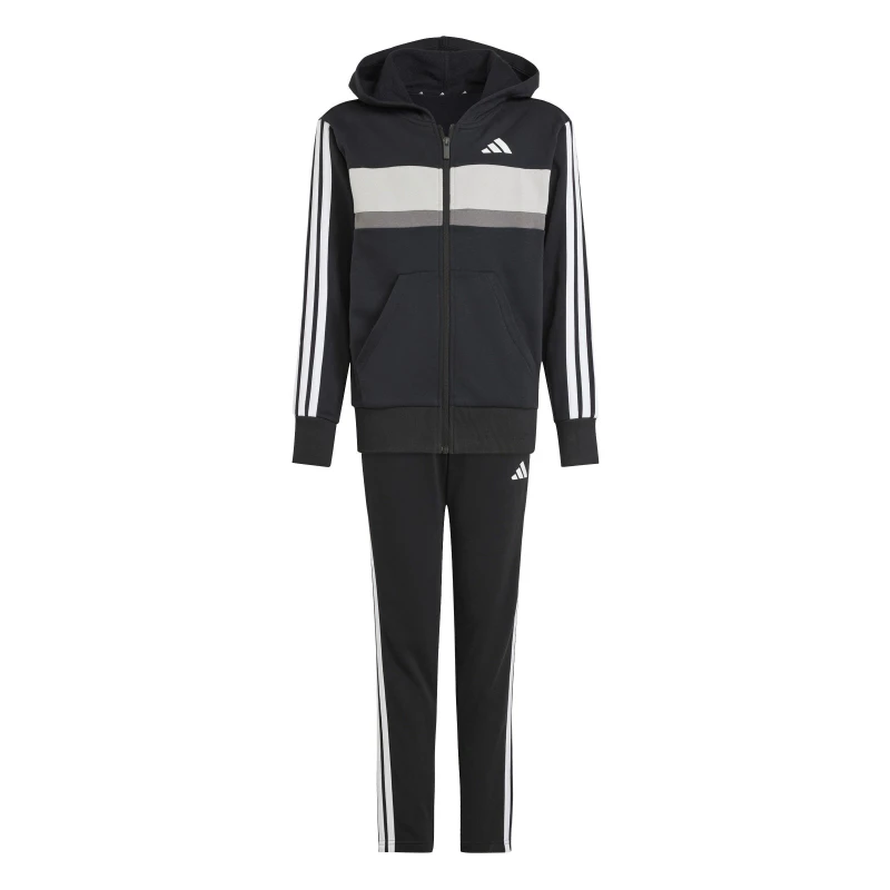 Image of adidas Tiberio Fleece Tracksuit Juniors - Black 7 - 8 Years