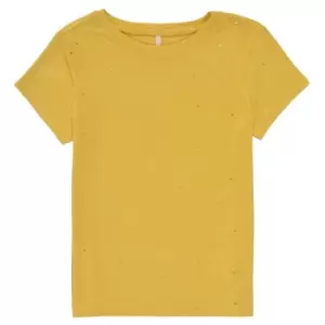 Image of Only KONMOULINS Girls Childrens T shirt in Yellow - Sizes 6 years,8 years,10 years,12 years
