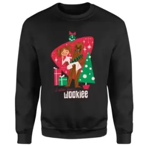 Image of Star Wars Rather Kiss A Wookie Christmas Jumper - Black - XL