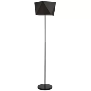 Image of Carla Floor Lamp With Shade, Fabric Shade Black, 1x E27