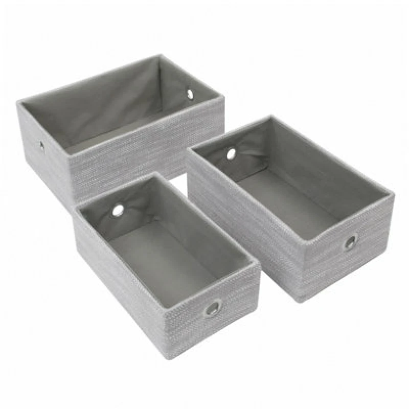 Image of Jvl Serena Rectangular Storage Baskets - Set Of 3
