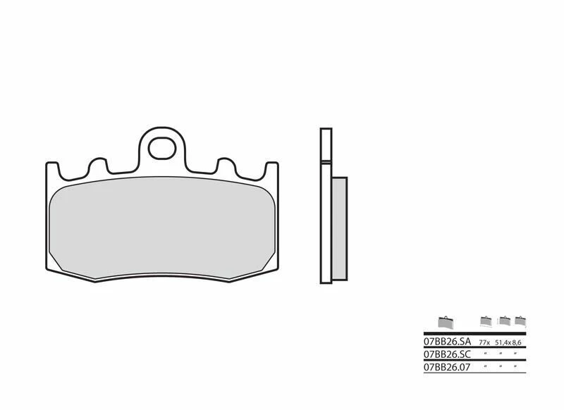 Image of Brembo S.p.A. Street Sintered Metal Brake pads - 07BB26SA