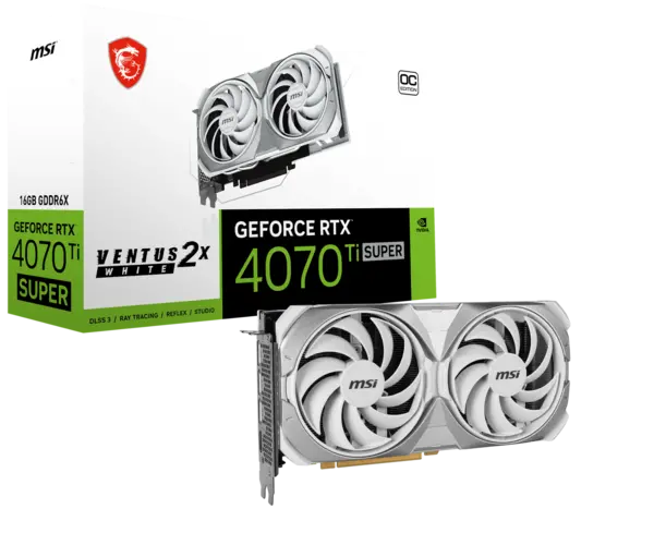 Image of MSI GeForce RTX 4070 Ti Super Ventus 2X White OC 16G GDDR6X Graphics Card