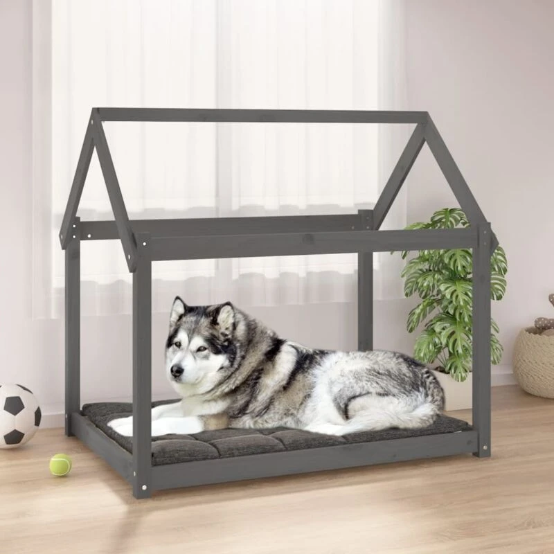 Image of VIDAXL Vidaxl - Dog Bed Grey 111x80x100cm Solid Wood Pine 8720287207160