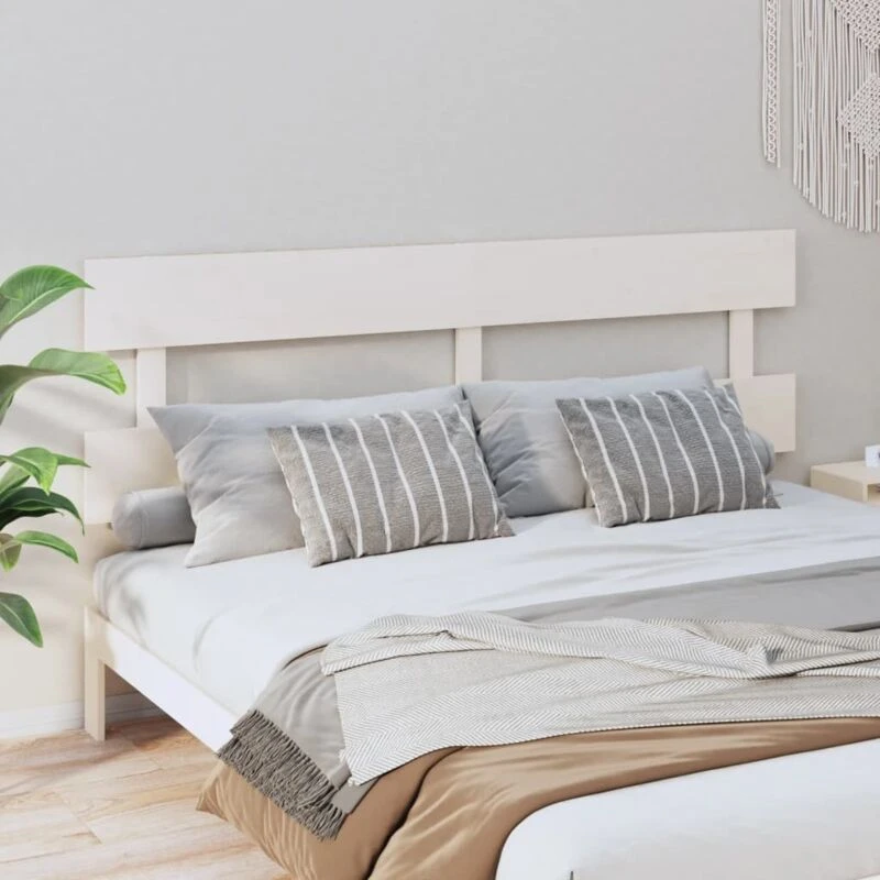 Image of Vidaxl Bed Headboard White 184X3X81cm Solid Wood Pine, White 819086