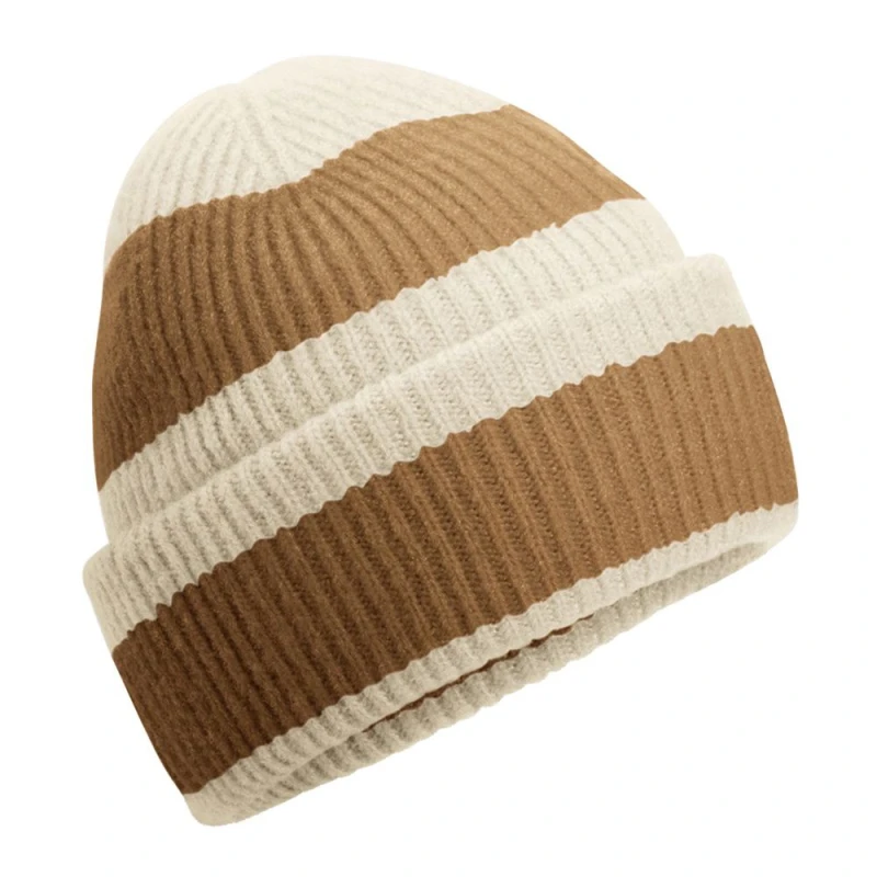 Image of Beechfield Beechfield Men Colour Block Beanie in Ivory Ivory One Size Male 5063693917449