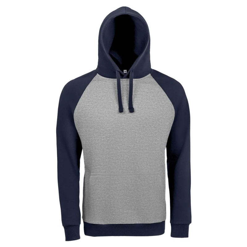 Image of SOL'S Mens Seattle Contrast Raglan Hoodie in Mid Grey Size: XS Mid Grey Male XS