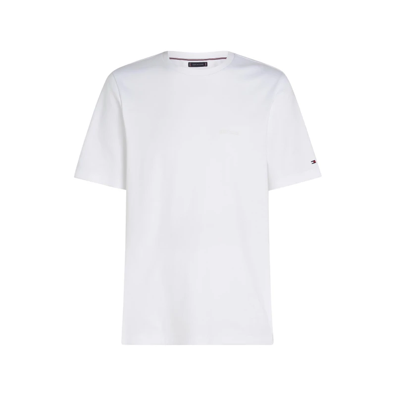 Image of Tommy Hilfiger Mens Interlock Cotton T-Shirt White YBR male S