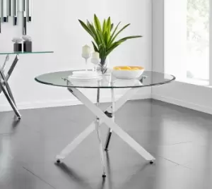 Image of Novara 120cm Round 6-Seater Glass & Metal Starburst Dining Table