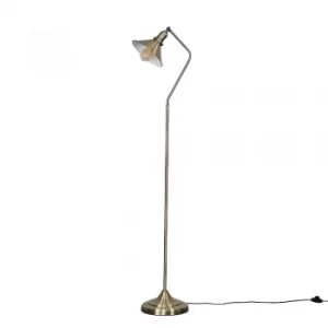 Image of Corinthia Antique Brass Angled Floor Lamp