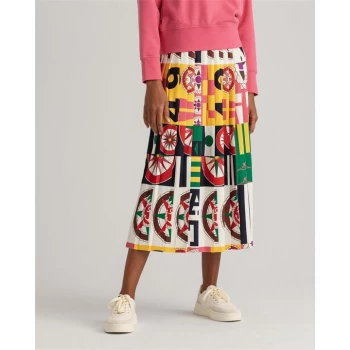 Image of Gant Rough Weather Pleated Skirt - Blue