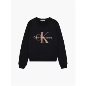 Image of Calvin Klein Jeans Bronze Monogram Cn Sweatshirt - Black