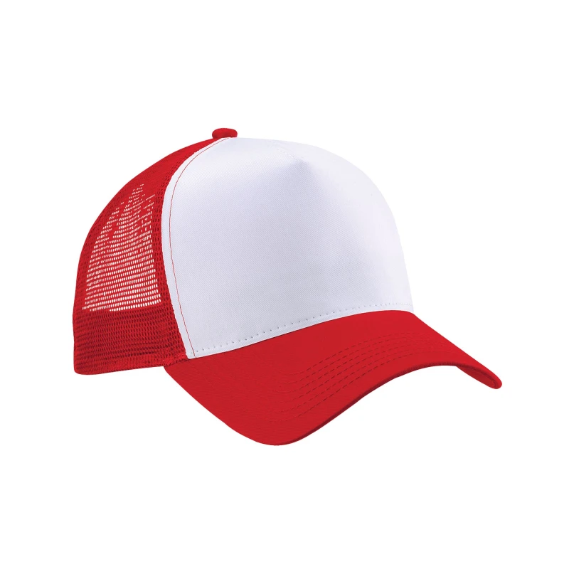 Image of Beechfield Beechfield Men Snapback Trucker Cap in Red Red One Size Male 5063377408041