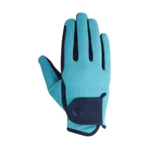 Image of Hy Childrens/Kids Belton Riding Gloves (S) (Navy/Teal)