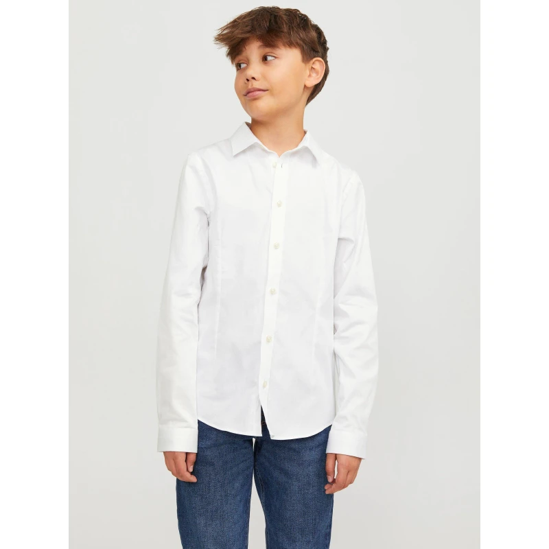 Image of Jack and Jones Kids Long-Sleeve Plain Shirt White male 10 Years