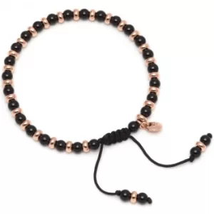 Image of Ladies Lola Rose Rose Gold Plated Black Agate Compton Bracelet