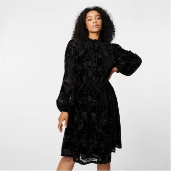 Image of Biba BIBA Balloon Sleeve Midi Dress - Black burnout