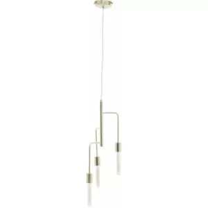 Image of 3 Bulb Gold Finish Pendant Light Contemporary Style Ceiling Light For Living Room Dining Room Bedroom And Hallway Modern Sleek Design 25 x 175 x 25