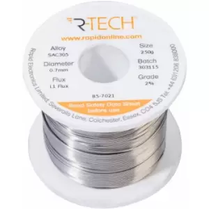 Image of 857021 SAC305 Solder 2% L1 Flux 0.5% Halide 0.7mm 250g Reel - R-tech