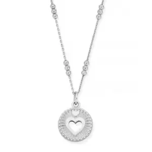 Image of ChloBo Silver Triple Bobble Chain Guiding Heart Necklace