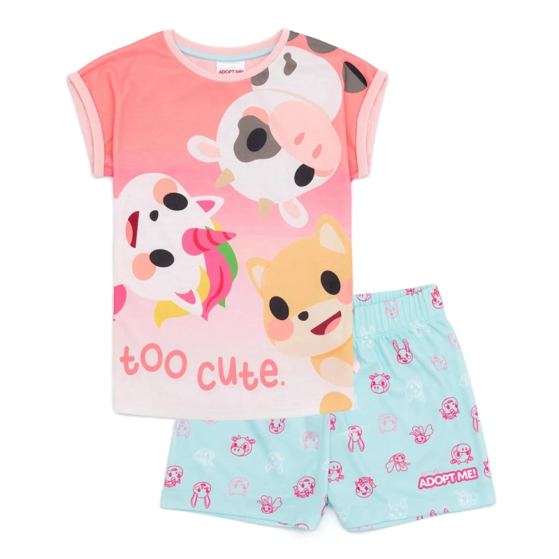 Image of Adopt Me Short Sleeve Short Leg Pyjama Set Pink female