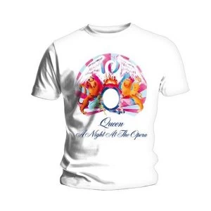 Image of Queen - A Night At The Opera Unisex Large T-Shirt - White