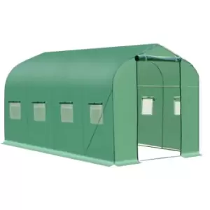 Image of Walk in Polytunnel Greenhouse with Windows and Door for Garden, Backyard (4 x 2M) - Outsunny