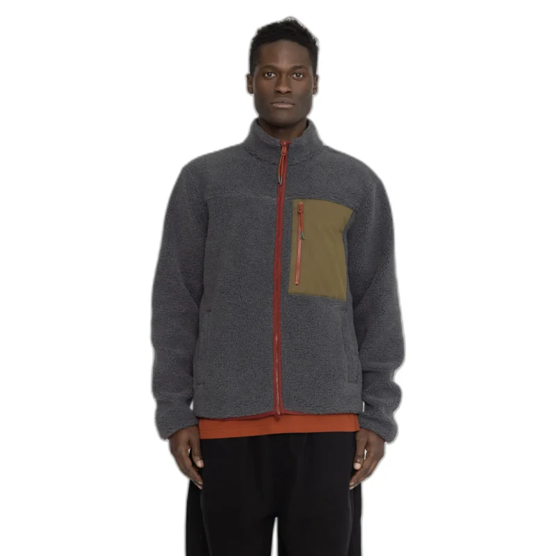 Image of Revolution Short plush jacket with contrasting chest pocket Revolution Gris Male XL