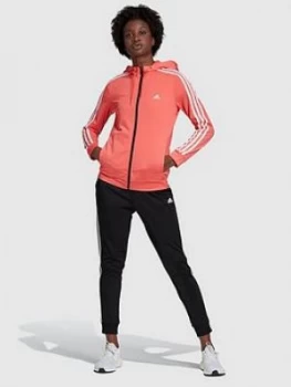 Image of adidas Pes 3 Stripe Tracksuit, Pink, Size S, Women
