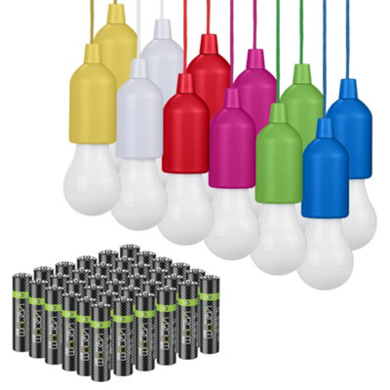 Image of Valiant Hanging Lights (12-Pack) Battery Powered plus 36 x AAA Rechargeable Batteries Multi unisex