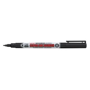 Image of Uni Ball PNA 125 Super Ink Marker Oil Base 0.9mm Tip Black 1 x Pack of 12 Markers