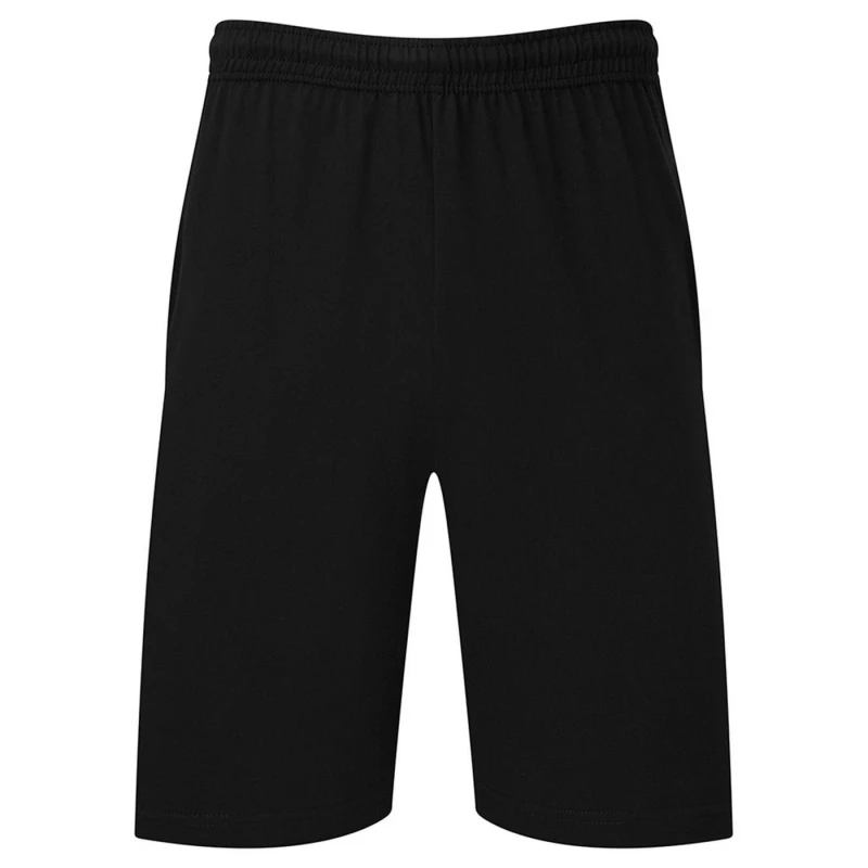 Image of Fruit Of The Loom Fruit of the Loom Men Iconic 195 Jersey Shorts in Black Size: Small Black S Male 5063470049967