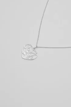 Image of Sterling Silver 925 Tree of Love Heart Pendant Necklace