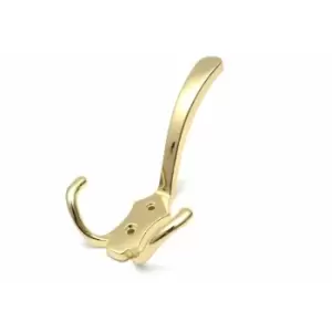 Image of Triple Hat Coat Hanger Hook Door Wall Bath With Fixings - Colour Gold - Pack of 4