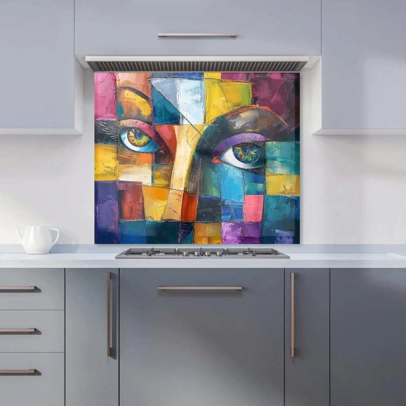 Image of Warren Reed - Designer Fragmented Vision: Eyes Of The Soul Kitchen Splashback Size: 600mm x 650mm Multicolor Unisex 600mm x 650mm