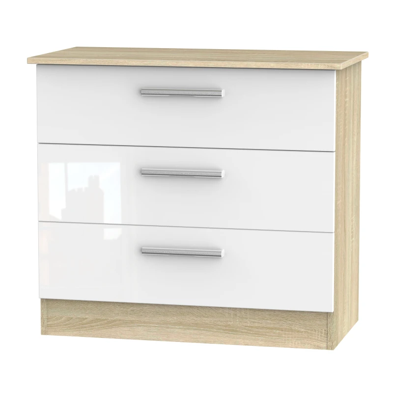 Image of Ready Assembled 2 U Trent 3 Drawer Chest (Ready Assembled) White