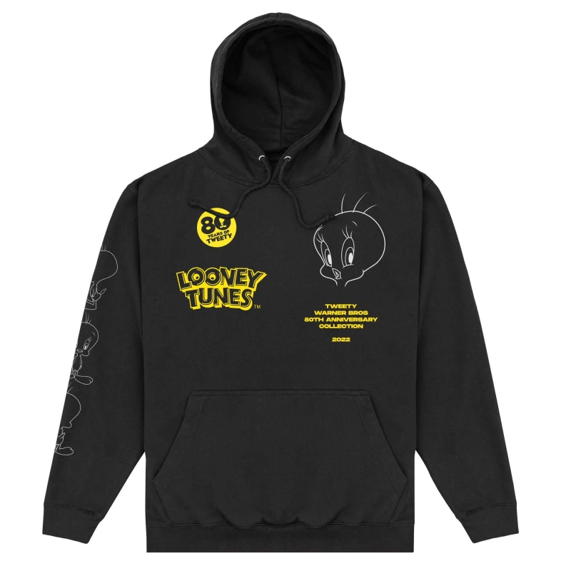 Image of Tweety Mens 80th Hoodie in Black Size: Small Black Male S