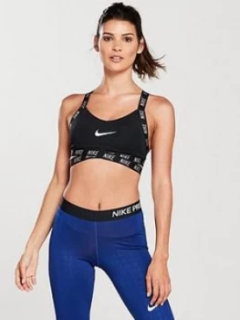 Image of Nike Training Light Support Indy Logo Bra Black Size M Women