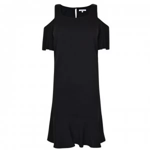 Image of PATRIZIA PEPE Mini Ruffle Hem Dress - Black