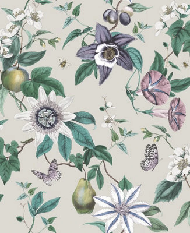 Image of YOL YOL - Fine Decor Sierra Grey Floral Botanical Wallpaper Feature Statement Wall WL-FD43059